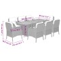 Set comedor de jardín 9 pzas con cojines ratán sintético beige de , Conjuntos de jardín - Ref: Foro24-3211903, Precio: 1,00 €...