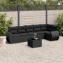 Set de comedor de jardín 7 pzas y cojines ratán sintético negro de , Conjuntos de jardín - Ref: Foro24-3253732, Precio: 465,3...