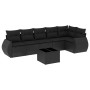 Set de comedor de jardín 7 pzas y cojines ratán sintético negro de , Conjuntos de jardín - Ref: Foro24-3253732, Precio: 465,3...