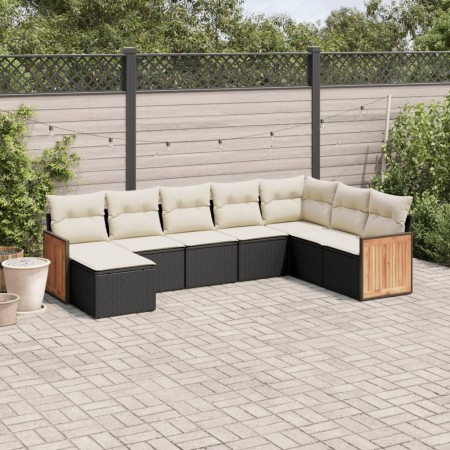 Set de sofás de jardín 8 piezas y cojines ratán sintético negro de , Conjuntos de jardín - Ref: Foro24-3260327, Precio: 477,9...