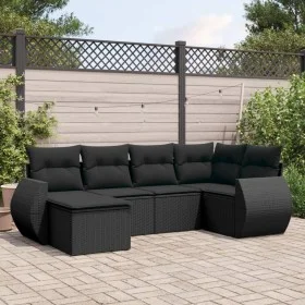 6-piece garden sofa set and black synthetic rattan cushions by , Garden sets - Ref: Foro24-3253992, Price: 397,90 €, Discount: %