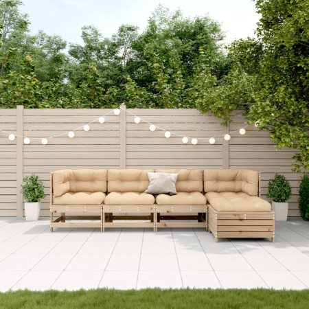 Juego de muebles de jardín 5 pzas y cojines madera maciza pino de , Conjuntos de jardín - Ref: Foro24-3250840, Precio: 515,04...