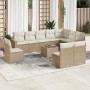 Set de sofás de jardín 11pzas con cojines ratán sintético beige en Conjuntos de jardín | Comprar online en Foru.es