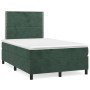 Cama box spring con colchón terciopelo verde oscuro 120x190 cm de , Camas y somieres - Ref: Foro24-3269992, Precio: 381,08 €,...