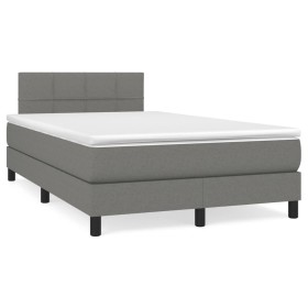 Cama box spring con colchón y LED tela marrón oscuro 120x190 cm de , Camas y somieres - Ref: Foro24-3270040, Precio: 405,92 €...
