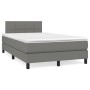 Cama box spring con colchón y LED tela marrón oscuro 120x190 cm de , Camas y somieres - Ref: Foro24-3270040, Precio: 405,92 €...
