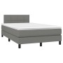 Cama box spring con colchón y LED tela marrón oscuro 120x190 cm de , Camas y somieres - Ref: Foro24-3270040, Precio: 405,92 €...