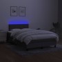 Cama box spring con colchón y LED tela marrón oscuro 120x190 cm de , Camas y somieres - Ref: Foro24-3270040, Precio: 405,92 €...