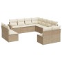 Set de sofás de jardín 11pzas con cojines ratán sintético beige en Conjuntos de jardín | Comprar online en Foru.es