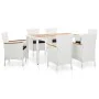 Juego de comedor de jardín 7 piezas ratán sintético blanco de vidaXL, Conjuntos de jardín - Ref: Foro24-45981, Precio: 421,31...