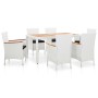 Juego de comedor de jardín 7 piezas ratán sintético blanco de vidaXL, Conjuntos de jardín - Ref: Foro24-45981, Precio: 404,81...