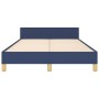 Estructura de cama con cabecero tela azul 120x190 cm de , Camas y somieres - Ref: Foro24-3270547, Precio: 178,37 €, Descuento: %