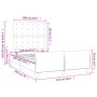 Estructura de cama con cabecero tela azul 120x190 cm de , Camas y somieres - Ref: Foro24-3270547, Precio: 178,37 €, Descuento: %