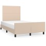 Estructura cama y cabecero cuero sintético capuchino 120x190 cm de , Camas y somieres - Ref: Foro24-3270553, Precio: 165,35 €...