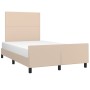 Estructura cama y cabecero cuero sintético capuchino 120x190 cm de , Camas y somieres - Ref: Foro24-3270553, Precio: 165,35 €...