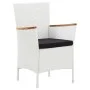 Juego de comedor de jardín 7 piezas ratán sintético blanco de vidaXL, Conjuntos de jardín - Ref: Foro24-45981, Precio: 421,31...