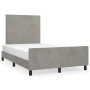 Estructura cama con cabecero terciopelo gris claro 120x190 cm de , Camas y somieres - Ref: Foro24-3270566, Precio: 164,43 €, ...