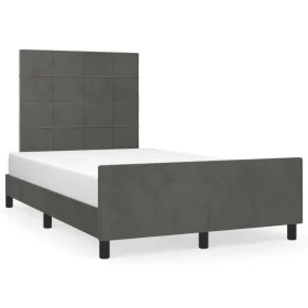Dunkelgrauer Samtbettrahmen mit Kopfteil 120x190 cm von , Betten und Lattenroste - Ref: Foro24-3270579, Preis: 165,64 €, Raba...