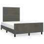 Estructura cama con cabecero terciopelo gris oscuro 120x190 cm de , Camas y somieres - Ref: Foro24-3270585, Precio: 154,99 €,...