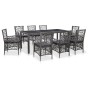 Conjunto de comedor de jardín 9 piezas ratán sintético gris de vidaXL, Conjuntos de jardín - Ref: Foro24-45992, Precio: 731,5...