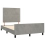 Estructura cama con cabecero terciopelo gris claro 120x190 cm de , Camas y somieres - Ref: Foro24-3270572, Precio: 161,83 €, ...