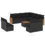 Set de sofás de jardín 12 piezas cojines ratán sintético negro de , Conjuntos de jardín - Ref: Foro24-3260172, Precio: 684,21...