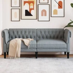 Chesterfield 2 seater sofa light gray fabric by , Sofas - Ref: Foro24-372547, Price: 246,19 €, Discount: %