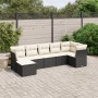 Set de comedor de jardín 7 pzas y cojines ratán sintético negro de , Conjuntos de jardín - Ref: Foro24-3263192, Precio: 387,4...