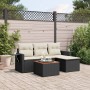 Set de muebles de jardín 5 pzas y cojines ratán sintético negro de , Conjuntos de jardín - Ref: Foro24-3256861, Precio: 297,8...