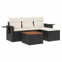 Set de muebles de jardín 5 pzas y cojines ratán sintético negro de , Conjuntos de jardín - Ref: Foro24-3256861, Precio: 297,8...