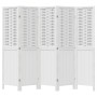 Biombo separador de 5 paneles madera maciza Paulownia blanco de , Divisores de ambientes - Ref: Foro24-358725, Precio: 131,36...