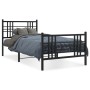 Estructura de cama con cabecero y estribo metal negro 100x190cm de , Camas y somieres - Ref: Foro24-376336, Precio: 86,79 €, ...