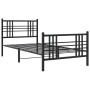 Estructura de cama con cabecero y estribo metal negro 100x190cm de , Camas y somieres - Ref: Foro24-376336, Precio: 86,79 €, ...