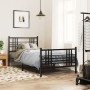 Estructura de cama con cabecero y estribo metal negro 100x190cm de , Camas y somieres - Ref: Foro24-376336, Precio: 86,79 €, ...