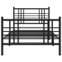 Estructura de cama con cabecero y estribo metal negro 100x190cm de , Camas y somieres - Ref: Foro24-376336, Precio: 86,79 €, ...