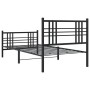 Estructura de cama con cabecero y estribo metal negro 100x190cm de , Camas y somieres - Ref: Foro24-376336, Precio: 86,79 €, ...