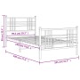 Estructura de cama con cabecero y estribo metal negro 100x190cm de , Camas y somieres - Ref: Foro24-376336, Precio: 86,79 €, ...