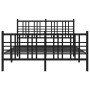 Estructura de cama cabecero y estribo metal negro 140x200 cm de , Camas y somieres - Ref: Foro24-376343, Precio: 132,23 €, De...