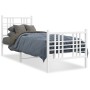 Estructura cama metal con cabecero y pie cama blanca 75x190 cm de , Camas y somieres - Ref: Foro24-376381, Precio: 65,67 €, D...