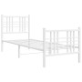 Estructura cama metal con cabecero y pie cama blanca 75x190 cm de , Camas y somieres - Ref: Foro24-376381, Precio: 65,67 €, D...
