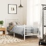 Estructura cama metal con cabecero y pie cama blanca 75x190 cm de , Camas y somieres - Ref: Foro24-376381, Precio: 65,67 €, D...