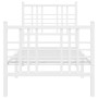 Estructura cama metal con cabecero y pie cama blanca 75x190 cm de , Camas y somieres - Ref: Foro24-376381, Precio: 65,67 €, D...