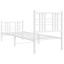 Estructura cama metal con cabecero y pie cama blanca 75x190 cm de , Camas y somieres - Ref: Foro24-376381, Precio: 65,67 €, D...