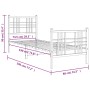 Estructura cama metal con cabecero y pie cama blanca 75x190 cm de , Camas y somieres - Ref: Foro24-376381, Precio: 65,67 €, D...