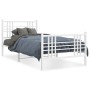 Estructura cama metal con cabecero y pie cama blanca 90x190 cm de , Camas y somieres - Ref: Foro24-376383, Precio: 68,70 €, D...