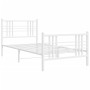 Estructura cama metal con cabecero y pie cama blanca 90x190 cm de , Camas y somieres - Ref: Foro24-376383, Precio: 68,70 €, D...