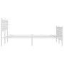 Metal bed frame with headboard and white footboard 120x190 cm by , Beds and slatted bases - Ref: Foro24-376388, Price: 100,15...