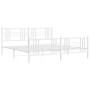 Estructura cama metal con cabecero y estribo blanco 180x200 cm de , Camas y somieres - Ref: Foro24-376395, Precio: 142,57 €, ...