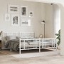 Estructura cama metal con cabecero y estribo blanco 180x200 cm de , Camas y somieres - Ref: Foro24-376395, Precio: 142,57 €, ...