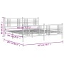 Estructura cama metal con cabecero y estribo blanco 180x200 cm de , Camas y somieres - Ref: Foro24-376395, Precio: 142,57 €, ...